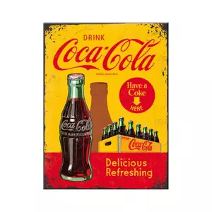 Imán nevera 6x8cm Coca-Cola-En botellas Amarillo-1