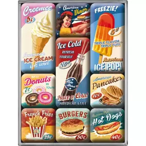 Aimants pour réfrigérateur set de 9pcs American Diner-1