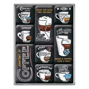 Set de magneți de frigider de 9 bucăți Anatomia cafelei - 83112