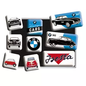 Magnesy na lodówkę zestaw 9szt. BMW Vintage Cars-2