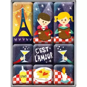 Μαγνήτες ψυγείου σετ 9 τεμαχίων C est L Amour-1