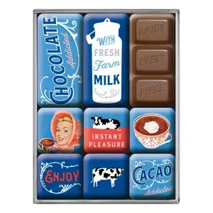 Køleskabsmagneter sæt med 9 stk Chocolate Addicted-1