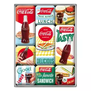 Kylskåpsmagneter - set med 9 stycken Coca-Cola Delicious - 83098