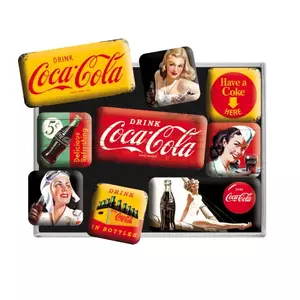 Magneti za hladnjak, set od 9 komada. Coca-Cola žuta-2