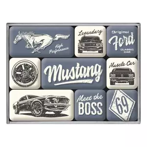 Sada magnetů na ledničku 9ks. Ford Mustang Boss - 83124