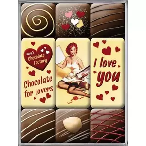 Set de magneți pentru frigider de 9 bucăți I Love You Chocolat-1