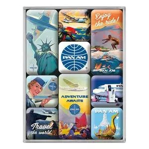 Magnetų rinkinys, 9 vnt., Pan Am Travel World-1