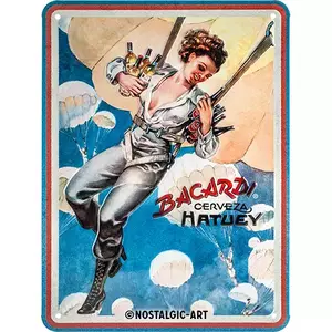 Τενεκεδένια αφίσα 15x20cm Bacardi Cerveza-1