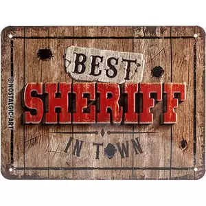 Plechový plagát 15x20cm Najlepší šerif v meste-1