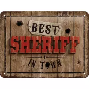 Τενεκεδένια αφίσα 15x20cm Best Sheriff in Town-2
