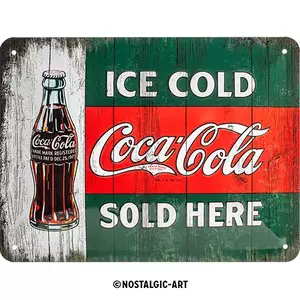 Plåtaffisch 15x20cm Coca-Cola Ice-1