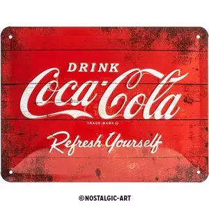 Skārda plakāts 15x20cm Coca-Cola-Logo-1