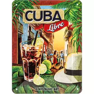 Blikplakat 15x20cm Cocktail Time Cuba - 26143