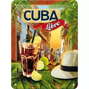 Метален плакат 15x20cm Време за коктейли Куба-2