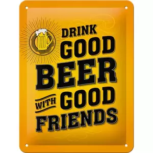 Poster de lata 15x20cm Drink Good Beer-1