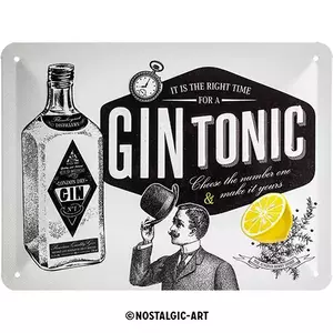 Plakat blaszany 15x20cm Gin Tonic-1