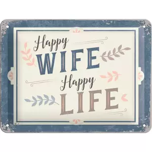 Plakat blaszany 15x20cm Happy Wife Happy Life-2