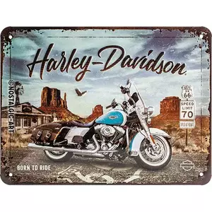 Tinnen poster 15x20cm voor Harley Davidson Road-1