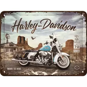 Limeni poster 15x20cm za Harley Davidson Road-2