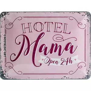 Plåtaffisch 15x20cm Hotel Mama - 26197