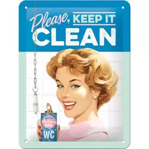 Τενεκεδένια αφίσα 15x20cm Keep it Clean - 26211