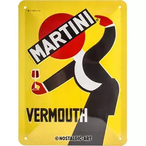 Τενεκεδένια αφίσα 15x20cm Martini Vermouth Yell-1