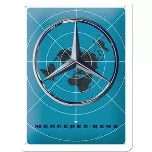 Poster di latta 15x20cm Mercedes Blue Map-1