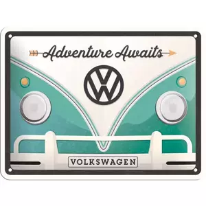 Τενεκεδένια αφίσα 15x20cm VW Bulli Adventure-2