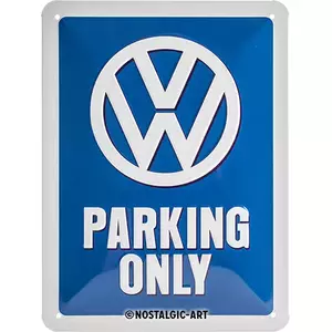 Tinnen poster 15x20cm VW Alleen parkeren - 26169