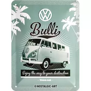 Poster en fer-blanc 15x20cm VW Retro Bulli - 26142