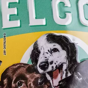 Poster de tablă 15x20cm Welcome Puppies-2