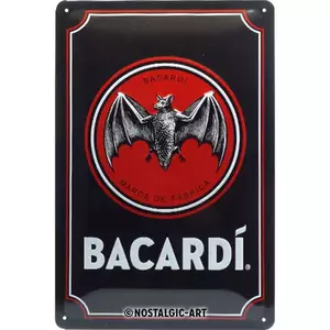 Tinnen poster 20x30cm Bacardi-Logo Zwart-1