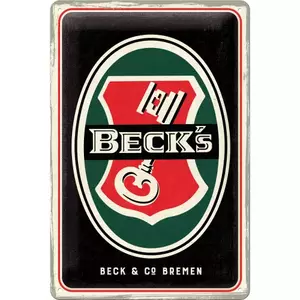 Τενεκεδένια αφίσα 20x30cm Becks Key Logo-1