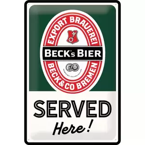 Τενεκεδένια αφίσα 20x30cm Becks-Served Here-1