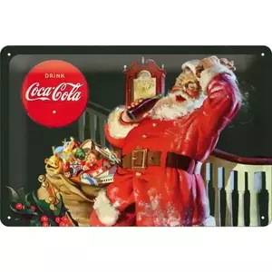 Tinnen poster 20x30cm Coca-Cola Kerstman - 62755