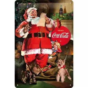 Plåtaffisch 20x30cm Coca-Cola Santa Colla - 62754