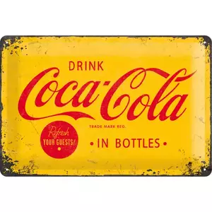 Tinnen poster 20x30cm Coca-Cola Geel-1