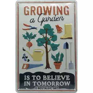 Poster en fer-blanc 20x30cm Cultiver un jardin-1