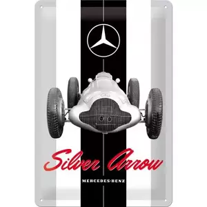 Poster en fer-blanc 20x30cm Mercedes-Benz Silver-1
