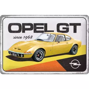 Plåtaffisch 20x30cm Opel GT sedan 1968 - 22334