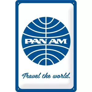 Метален плакат 20x30cm Pan Am - лого за пътуване-1