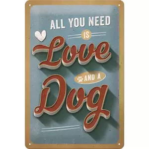 Poster di latta 20x30cm Pfoten Love Dog-1