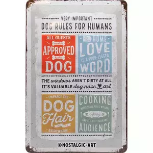 Оловен плакат 20x30cm PfotenSchild Dog Rule-2