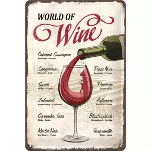 Peltinen juliste 20x30cm World of Wine (Viinin maailma) - 22265