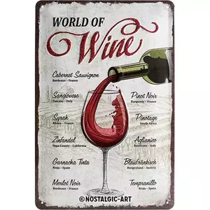 Plåtaffisch 20x30cm Vinets värld-2