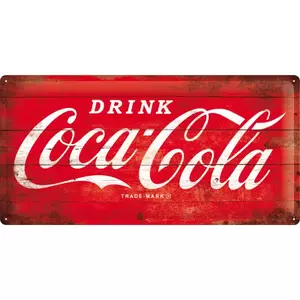 Plåtaffisch 25x50cm Coca-Cola Logotyp-1