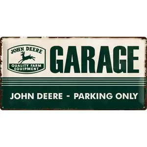 Plåtaffisch 25x50cm John Deere Garage-1