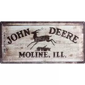 Póster de hojalata 25x50cm John Deere Logo 1-2