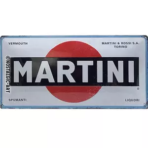 Plåtaffisch 25x50cm Martini Logo Vit-1