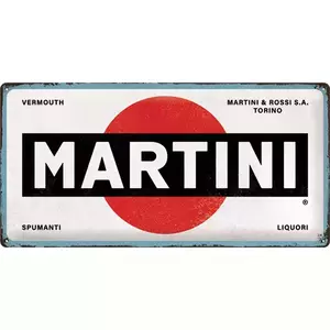 Poster en fer-blanc 25x50cm Logo Martini Blanc-3